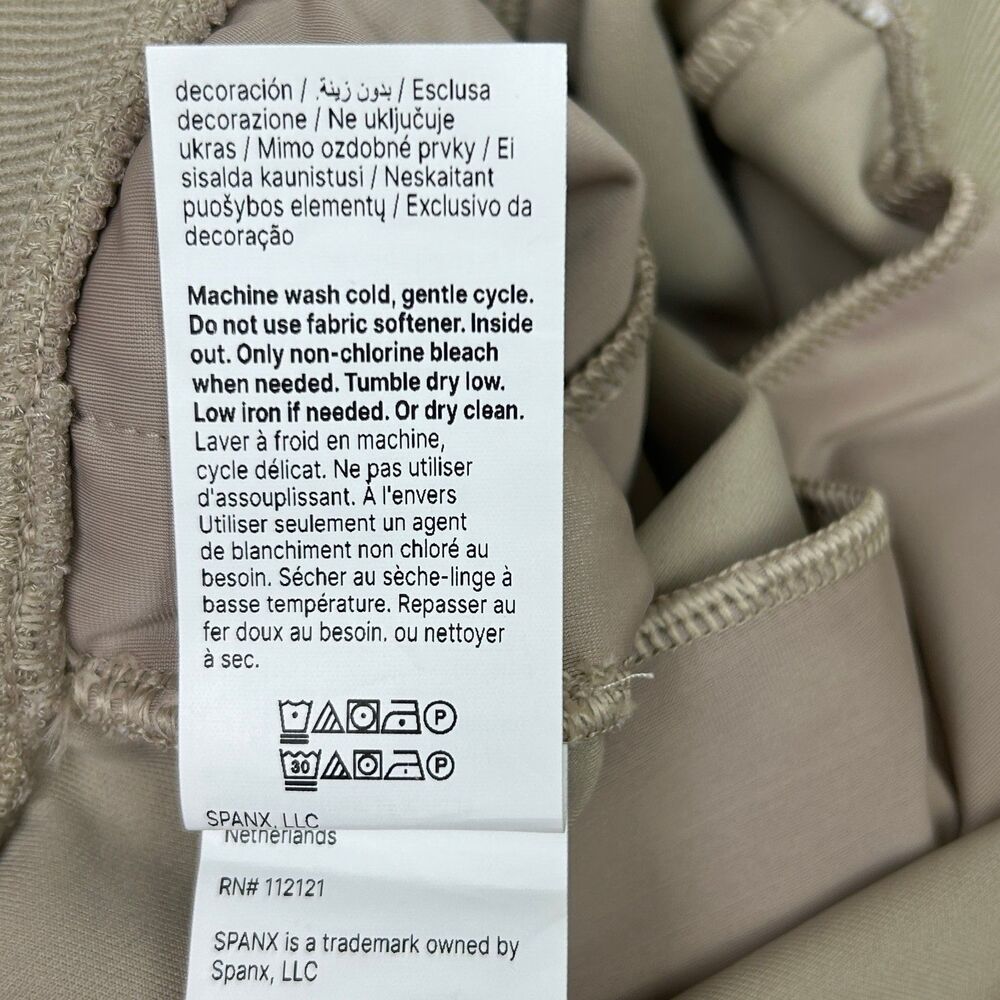NWT Spanx Airpique Straight Track Pants Split Hem Ashwood Tan Travel 2X Petite - Picture 16 of 16